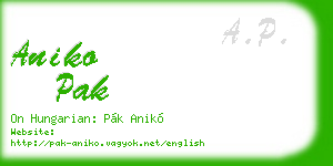 aniko pak business card